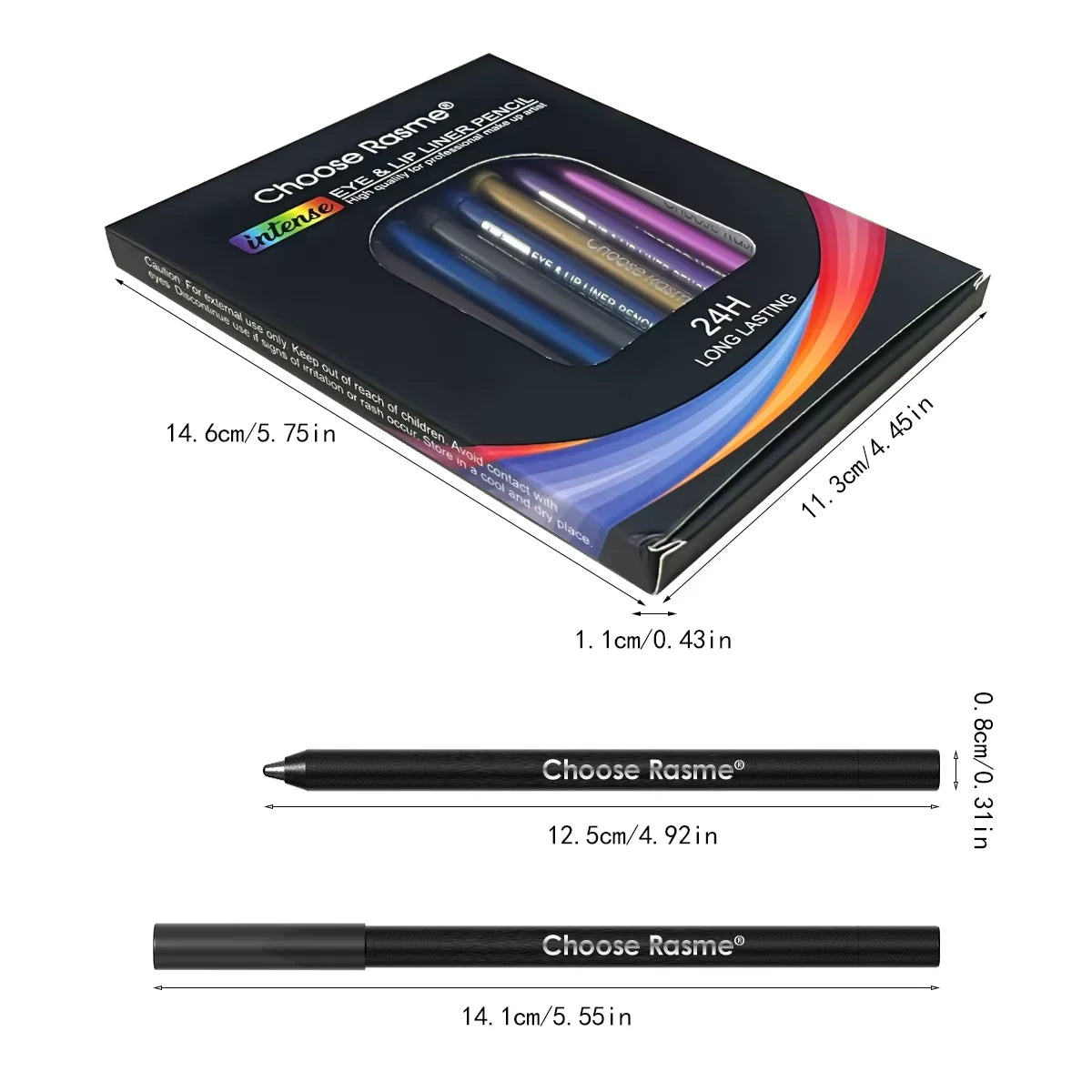 12 Colors Set Glitter&Shimmer  eyeshadow Eyeliner Stick Pack Wearing Smooth Application Versatile Halloween Activity Makeup Pens