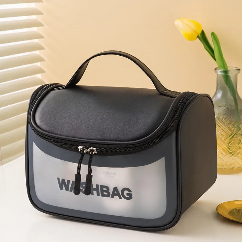 Cosmetic Bag Large Capacity PVC Waterproof Transparent Bag Outdoor Travel Wash Makeup Brush Storage Bag