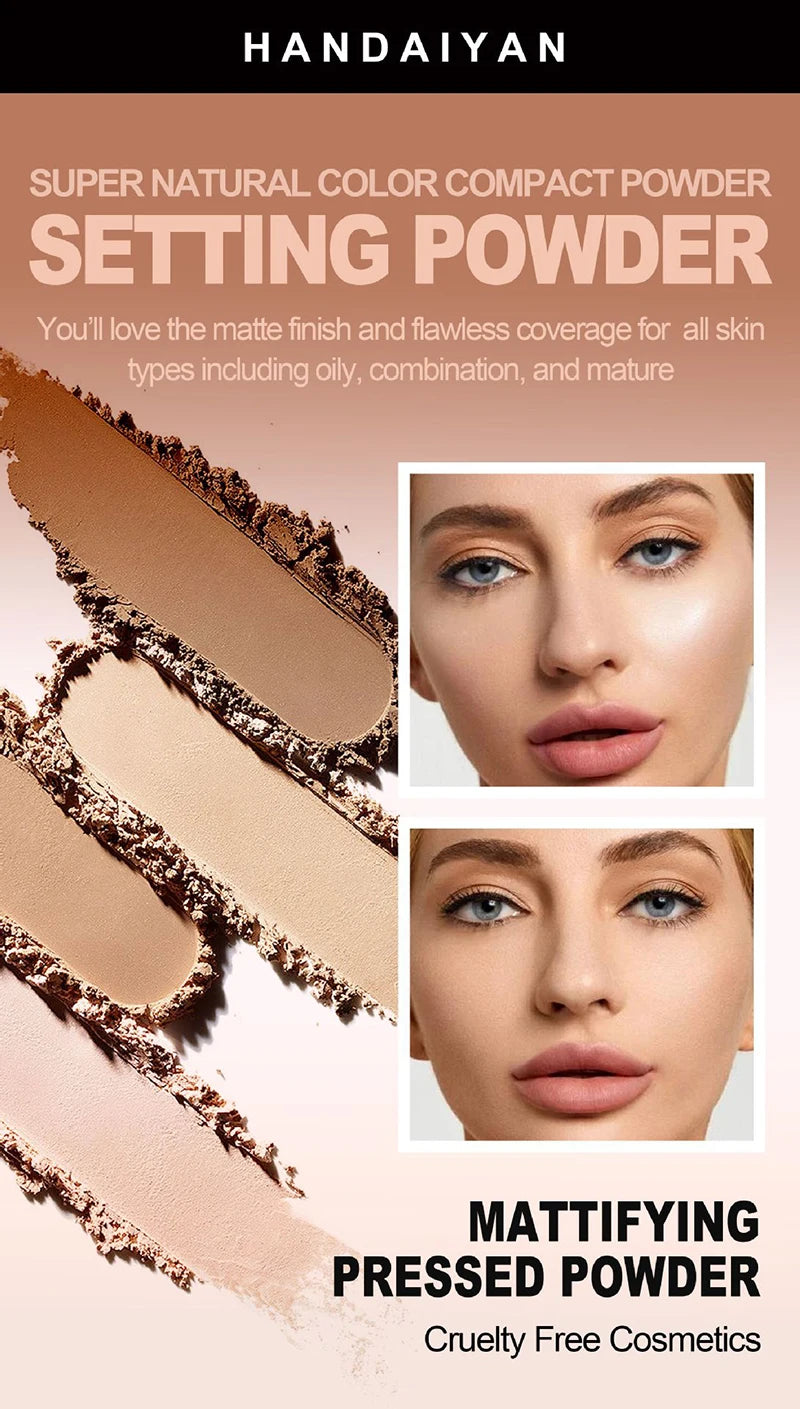 Lasting Oil Control Pressed Powder Bronzer Natural Brighten Waterproof Nude Setting Loose Translucent Powder Dupes Makeup Women