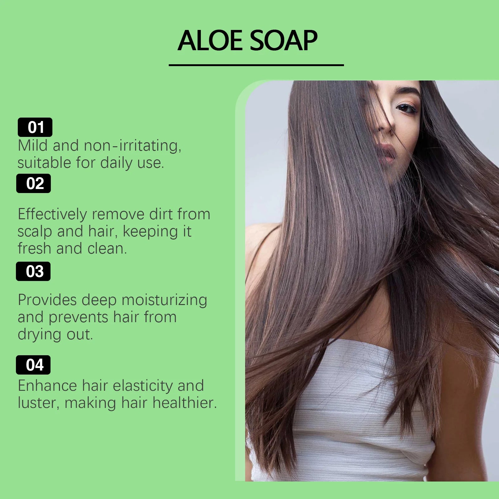 Aloe Nourishing Shampoo Soap Fluffy Strengthening Anti Hair Loss Oil Control Frizzy Curly Repair Damage Hair Shampoo Bar Soap
