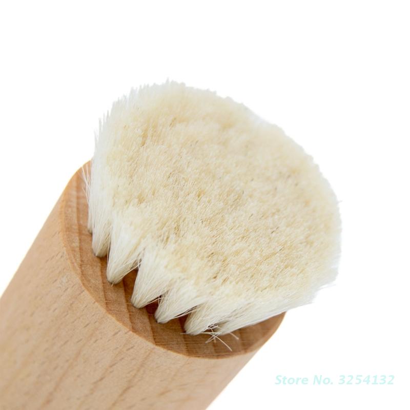 Wood Handle Facial Cleaning Brush Deep Clean Manual Soft Face Massager Skin Pore Clean Brush Face Care Brush Beauty Tool