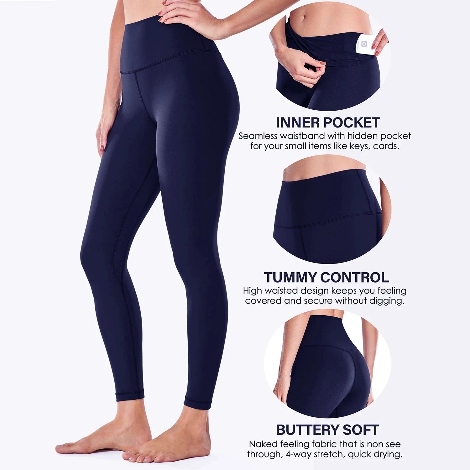 Pockets Fitness High Waist Gym Leggings Women Autumn Skinny Stretch Athletic  Leggings Women Running Outdoors Pockets Pants