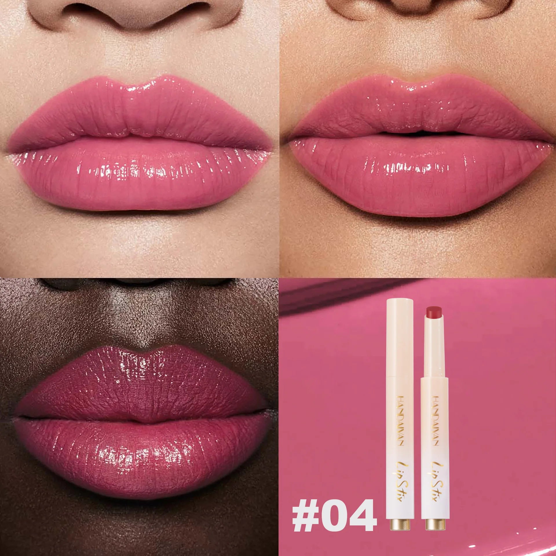 HANDAIYAN 8-color hydrating mirror color pressed lipstick pencil pearl long-lasting moisturizing hydrating lipstick pen