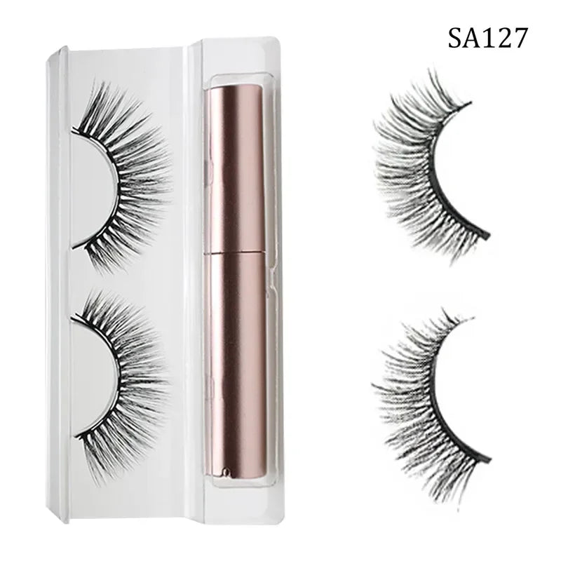 3D Magnetic Eyelashes Set Waterproof Lasting Naturally Magnetic Eyeliner Magnet Eyelashes Makeup Extension False Eyelashes Kit