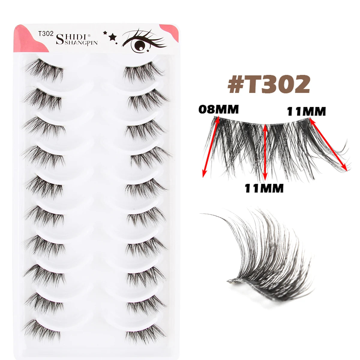 10 Pairs Natural Manga Lashes Soft Eyelashes Thick False Eyelashes Manga Eyelashes Daily Dating Makeup Eyelashes Lashes Wispy
