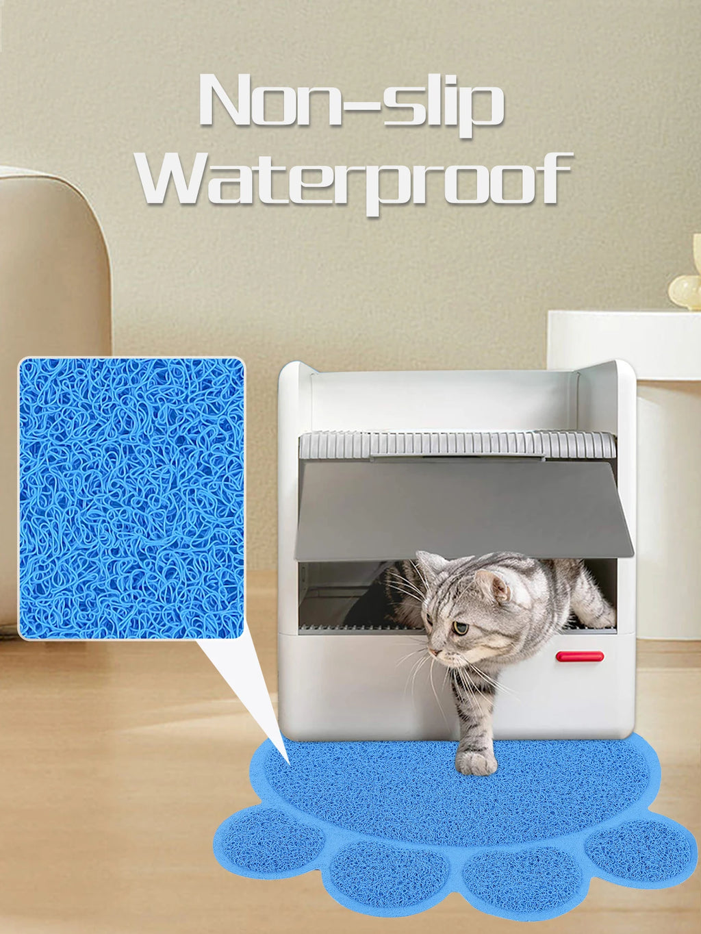 A cat claw shape waterproof pet cat and dog feeding mat, non-slip cat food mat, dog water bowl mat for indoor use