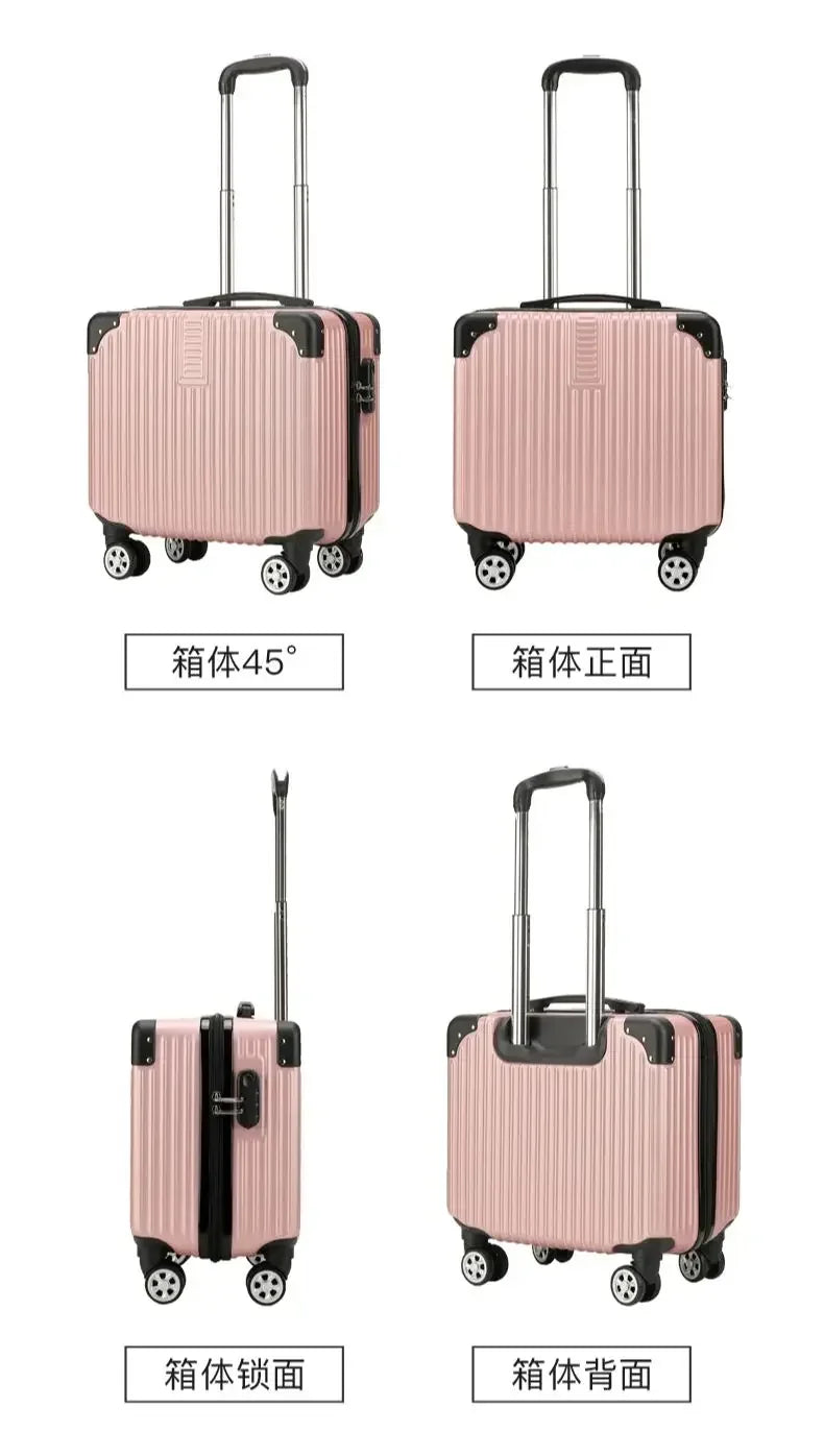 Mini Small 18-Inch Travel Boarding Suitcase Luggage Student Japanese-Style Retro Lightweight Password Trolley Case
