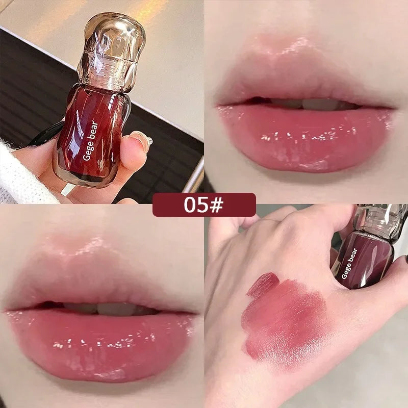 GegeBear Crystal Clear Lipgloss Hydrating Water Liquid Lipstick Light Lip Tint Plumping Non-stick Cup Lips Makeup Women Cosmetic