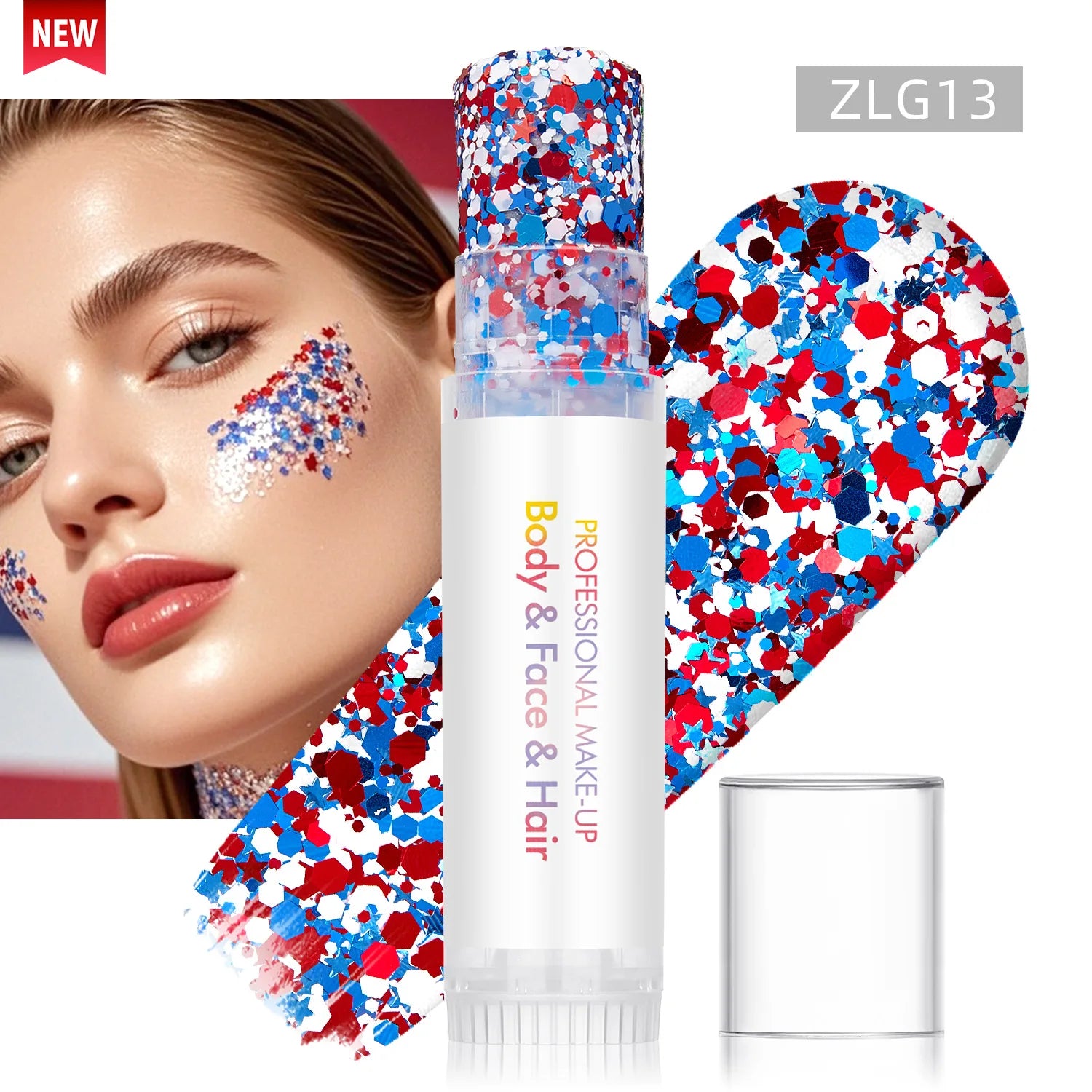 New Body Glitter Stick Face Painting Sequins Gel Mermaid Chunky Glitter Glue for Carnival Hair Body Eye shadow Makeup