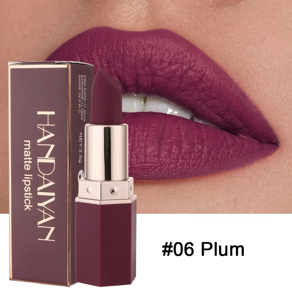 6 Colors Matte Lipstick Beauty Lip Gloss LippenstiftTinted Balm 24 Hours Waterproof Free Shipping Makeup
