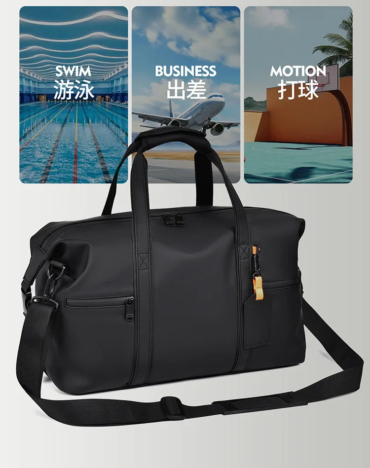 New Cross-border Large Capacity Men's Business Travel Tote for Commuting, Water-resistant Gym Bag for Sports and Fitness