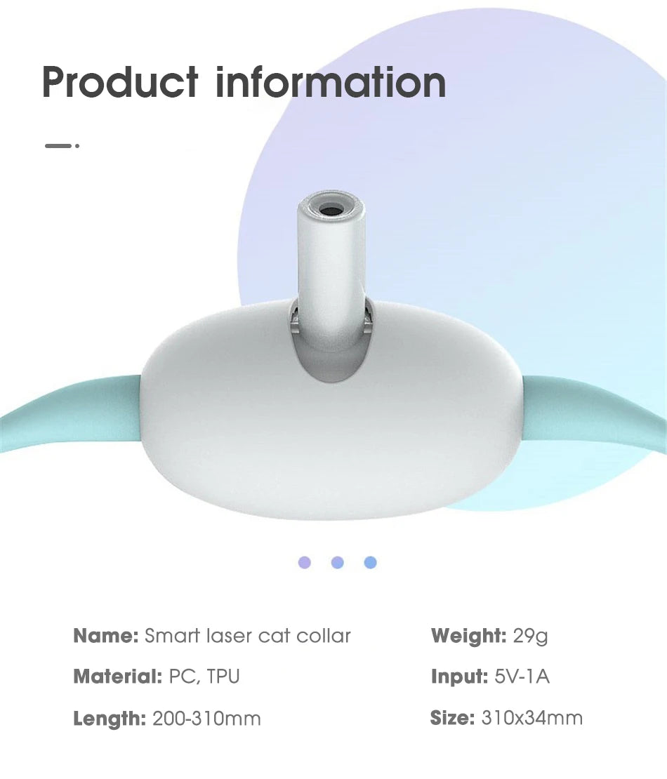 Automatic Cat Toy Smart Laser Teasing Cat Collar Electric USB Charging Kitten Amusing Toys Interactive Training Pet Items 2023