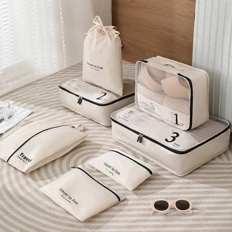 7Pcs/Set Travel Bags New Large Capacity Storage Organizer Suitcase Packing for Portable Clothes Underwear Cosmetic Travel Bag
