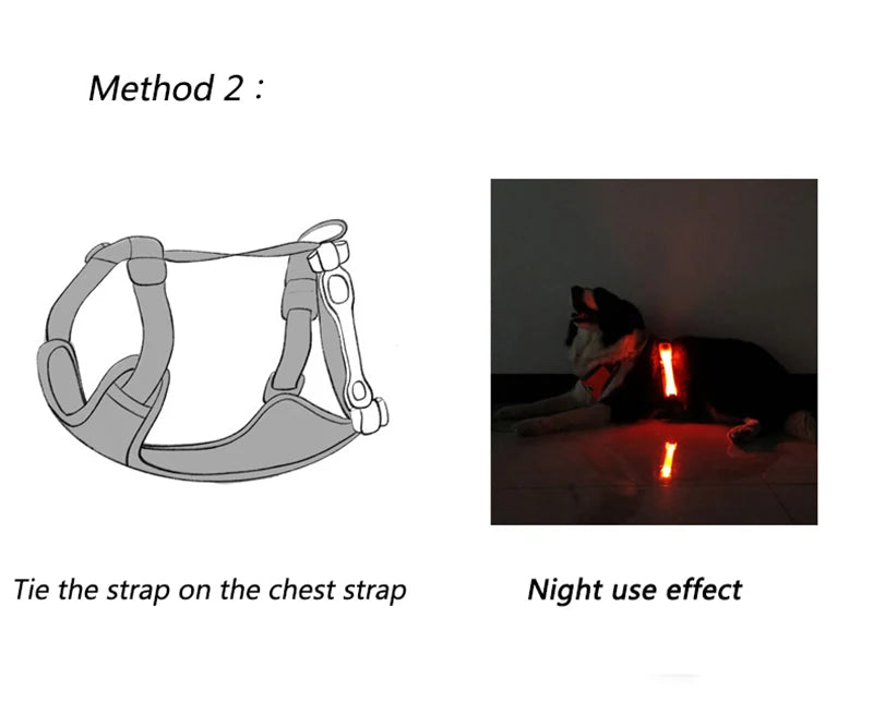 Luminous Strap For Dog Collar Harness Leash Led Light Night Safety Anti-Lost/Avoid Car Accident Glowing Collar For Dogs