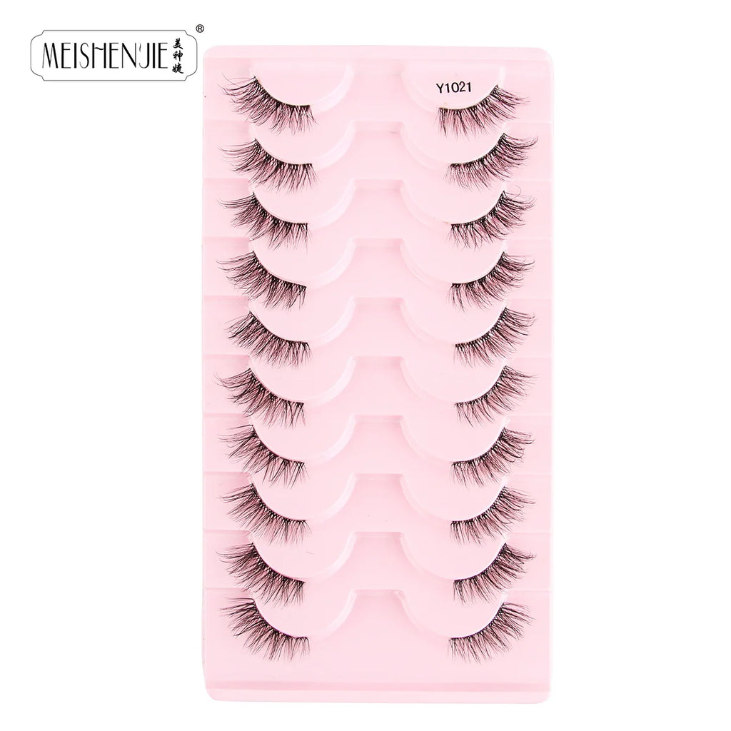 Fake Eyelashes Hot 3/10 Pairs Half Lashes Cat Eye Natural Long Fluffy 3D Mink Lashes Handmade Make up Tools maquillaje Faux Cils