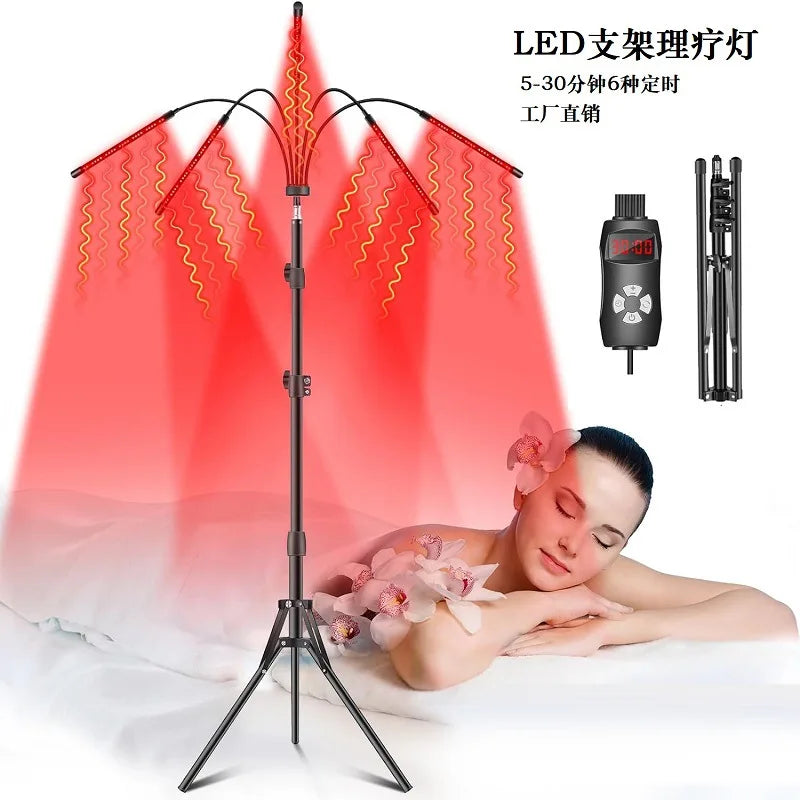 30W LED Red Light Therapy Lamp with Stand 660nm &850nm Near Infrared Light Device for Relief Muscle Joint Pain Facial Skin Care