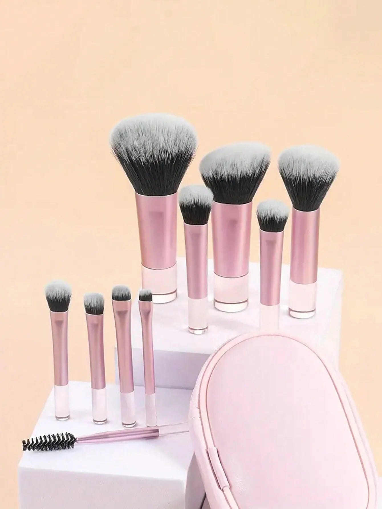 10 color Mini makeup brush Travel portable Makeup Tool - Palm Brush Professional Makeup tool set gift