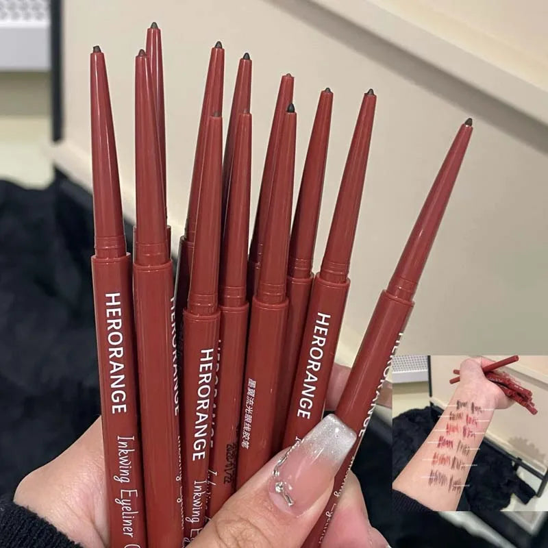 Matte Brighten Lying silkworm Eyeliner Gel Pen Waterproof Quick Drying Pink Brown Ultra fine Eye Shadow Pen Not-Smudge Makeup