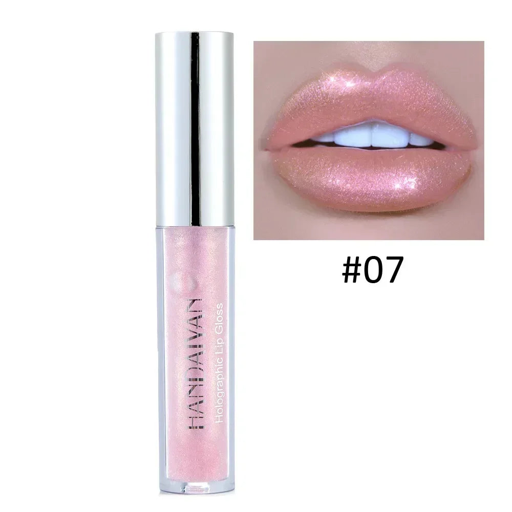 6 Colors Glitter Liquid Lip Gloss Tint Laser Holographic Lipstick Mermaid Glitter Lip Gloss Not Fading Lasting Lip Tint Cosmetic