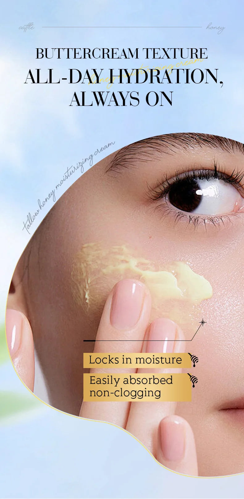 Tallow Honey Moisturizing Cream Long Lasting Smooth Tender Brighten Face Firming Elastic Deeply Nourish Skin Moisturizer 120g