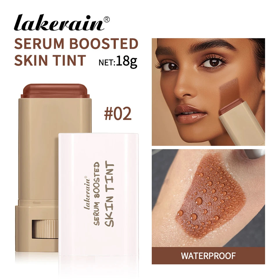 Foundation Tint Stick Balm Serum Boosted Skin Tint Foundation Stick Plumper Hight Coverage Travel Bronze Foundation Stick Makeup