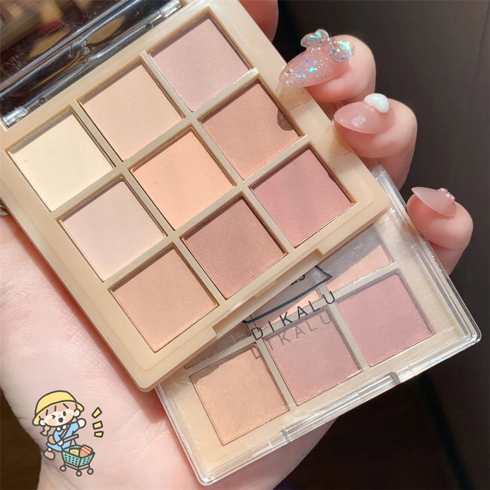 9 Colors All Matte Eyeshadow Palette Eyeshadow Primer Waterproof Glitter Nude Eye Pigment Matte Shimmer Shine Eye shadow Powder