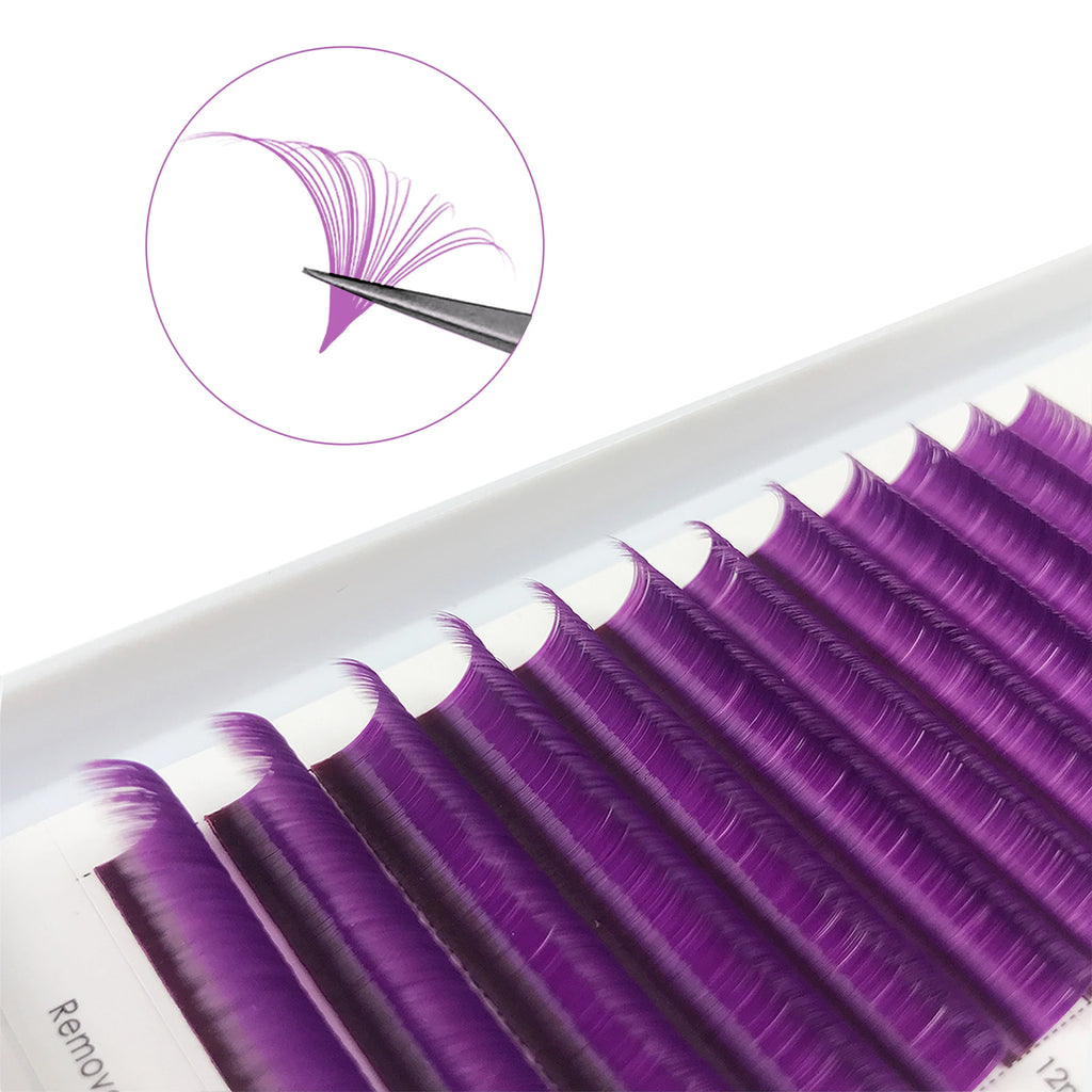 Dark Brown Easy fan Eyelash Extension Mix Mink Individual Ombre Eyelash Lashes High Quality Colorful Blooming Lashes Extension