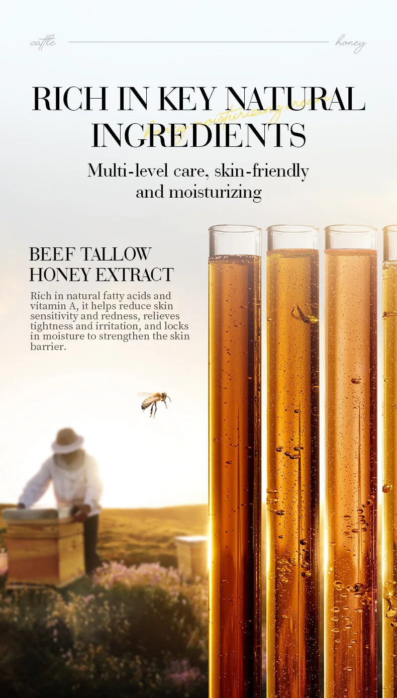 Tallow Honey Moisturizing Cream Long Lasting Smooth Tender Brighten Face Firming Elastic Deeply Nourish Skin Moisturizer 120g