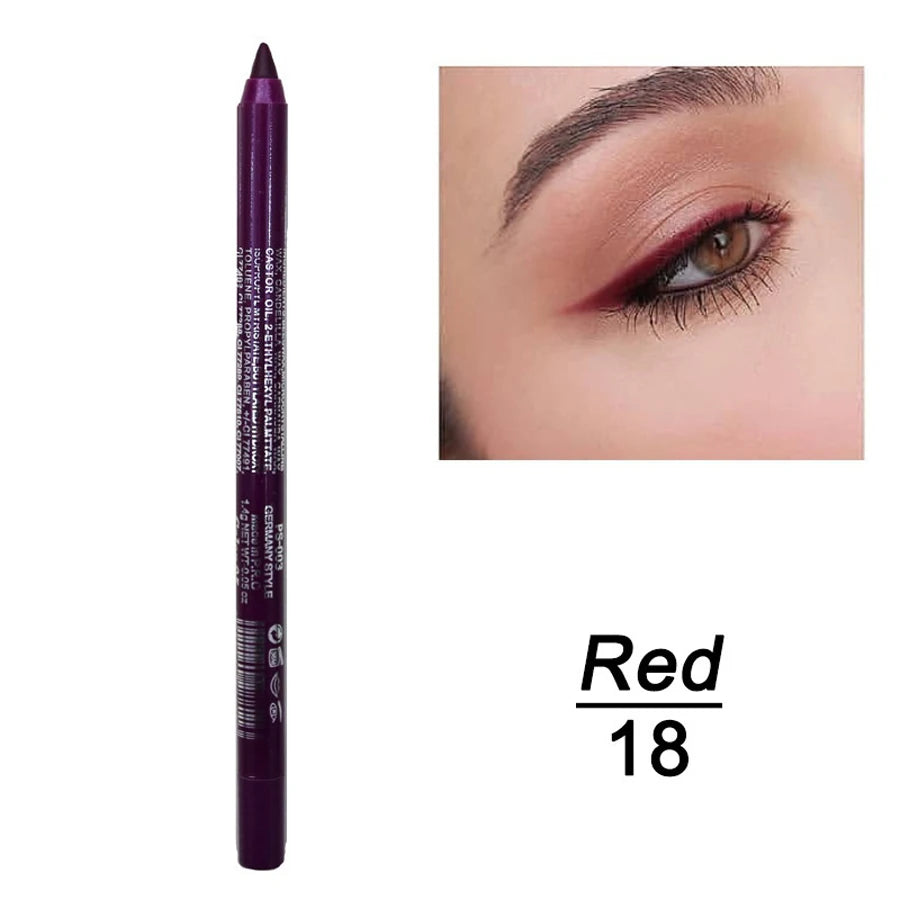 14-Color Colourful Eyeliner Pen, High Pigmented Pearly Glitter ShimmerMetallic Finish, Smokey Punk Gothic Style Eyeliner, Long L