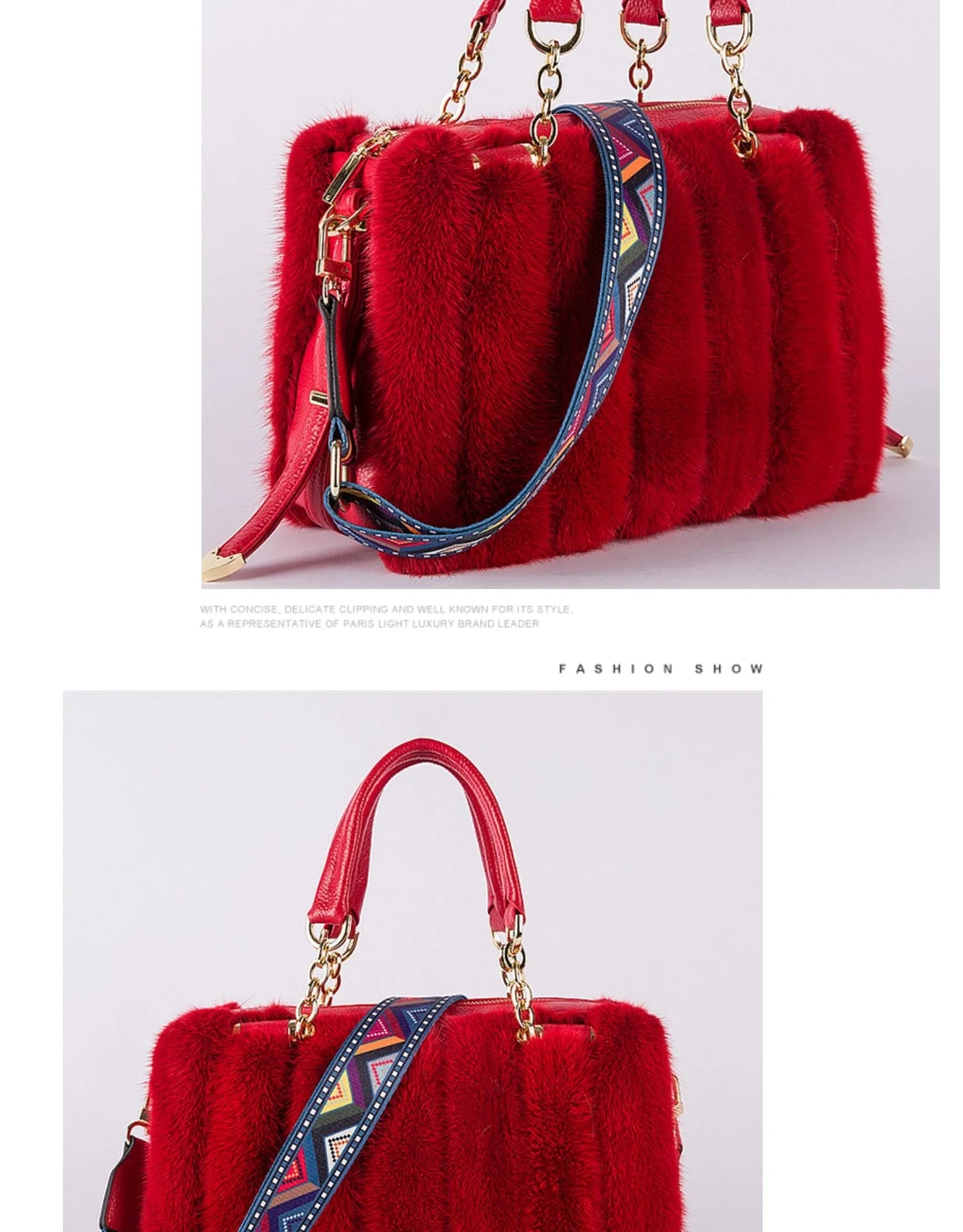 2021 New Mink Fur Bag Women Luxury Handbags Elegant Ladies Single Shoulder Bag Female Leather Solid Color Party Hand Bag