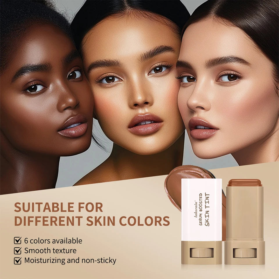 Foundation Tint Stick Balm Serum Boosted Skin Tint Foundation Stick Plumper Hight Coverage Travel Bronze Foundation Stick Makeup