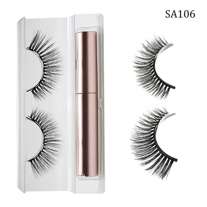 3D Magnetic Eyelashes Set Waterproof Lasting Naturally Magnetic Eyeliner Magnet Eyelashes Makeup Extension False Eyelashes Kit