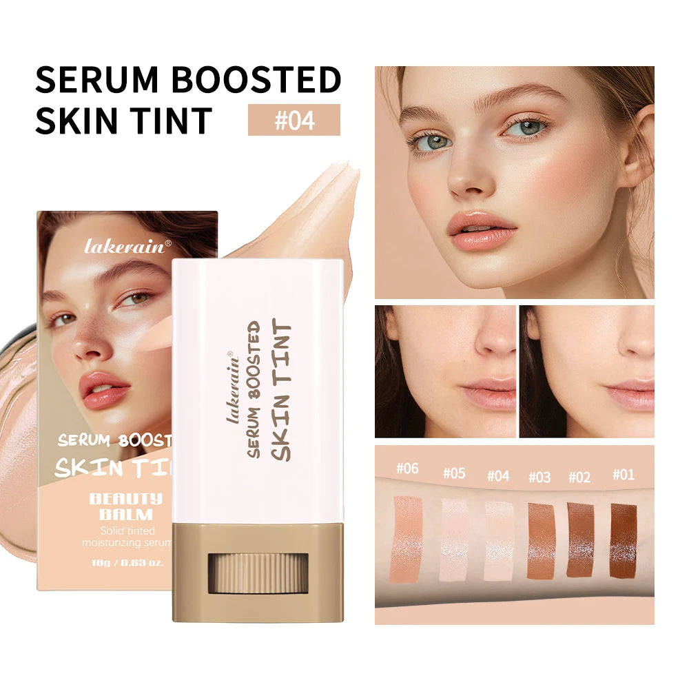Foundation Tint Stick Balm Serum Boosted Skin Tint Foundation Stick Plumper Hight Coverage Travel Bronze Foundation Stick Makeup