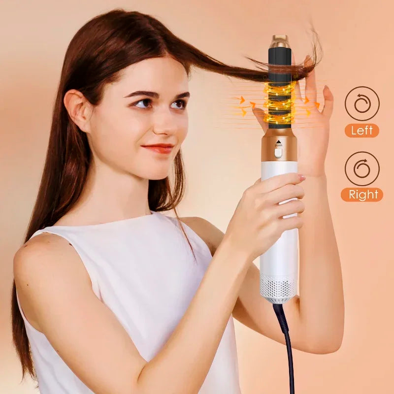 Hair Dryer 5-In-1 Electric Hair Comb Negative Ion Straight Curler Brush Blow Dryer Air Comb Removable Brush Kit Tool