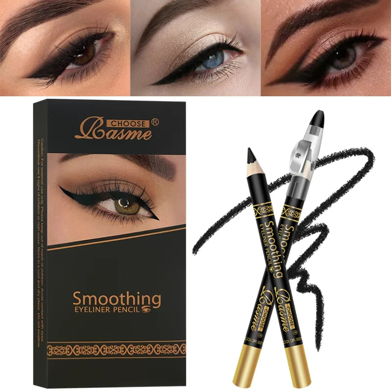 6pcs Waterproof Black Eyeliner Pencils-Smudge-Proof, Long-Lasting &Beginner-Friendly Eye Makeup