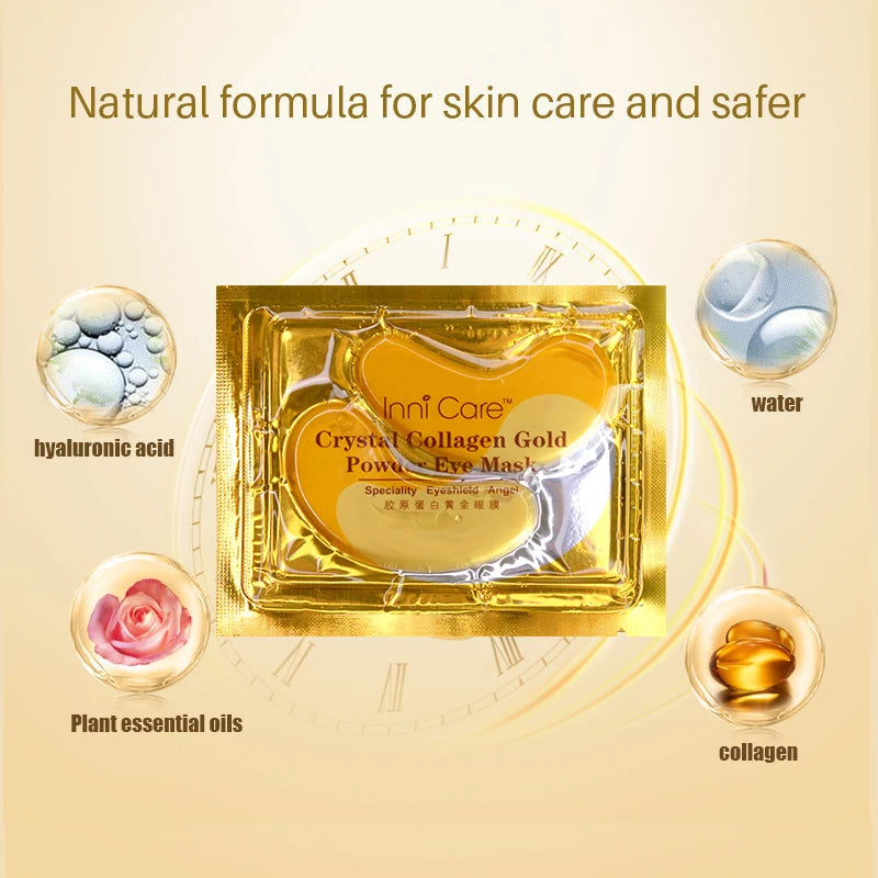 InniCare 40pcs Beauty Gold Crystal Collagen Patches For Eye Moisturizing Firming Eye Mask Korean Cosmetics Skin Care