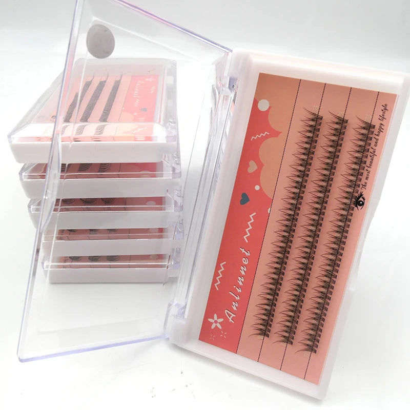 120 Clusters Fishtail Eyelashes Natural Grafted Eyelashes Professional Eyelash Extension Makeup A-Type Eyelashes Fairy Eyelashes