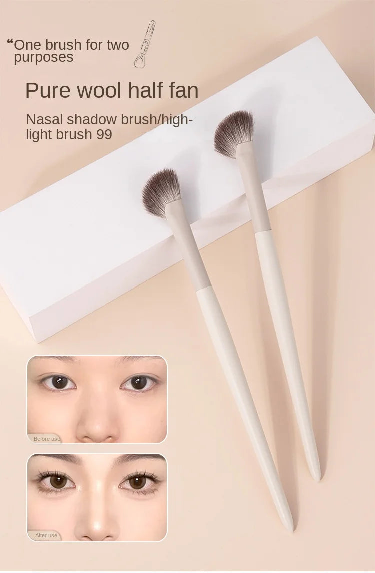 Fan Sector Nose Shadow Brush Angled Nose Alar Contour Smudge Highlighting Shadow Makeup Brushes Sickle Goat Hair Make up Brush