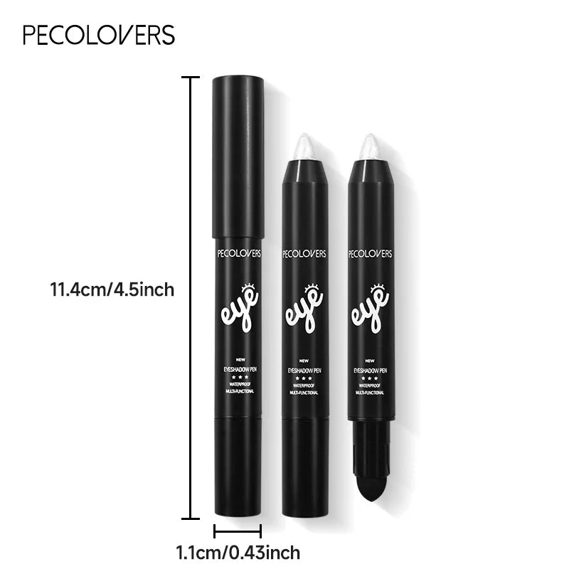 Pearlescent Eyeshadow Pencil Stick Highlight Stick, Black & Grey Shimmer Eye Shadow Pen with Eyeliner, 1pc