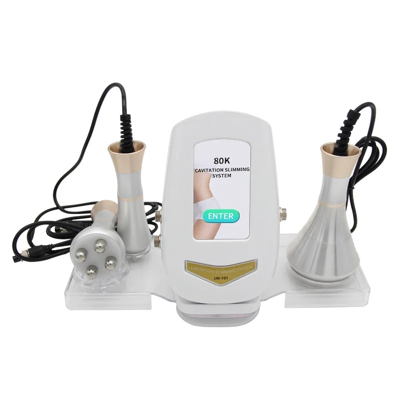 Ultrasonic 80KHz 3 in 1 Cavitation RF Facial Body Shaping Massage Fat Cellulite Skin Tightening Loss Burner Lifting Beauty Devic